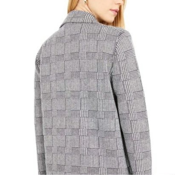 J. Crew Sophie open front glen plaid knit cotton wool pocketed blazer NWT - Picture 8 of 10